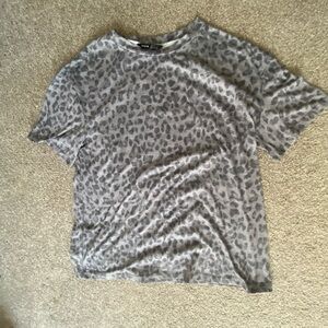 Gray Leopard Print T-Shirt